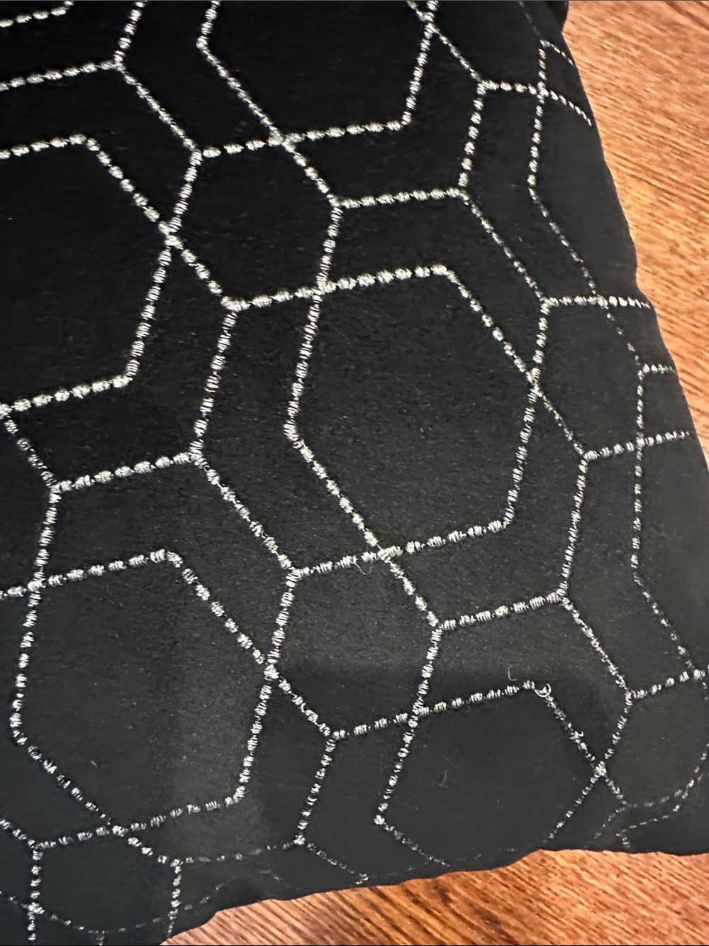 Black Hexagon Stitch Accent Pillow - Picture 2 of 3